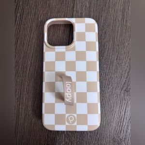Loopy Original - iPhone 15 Pro Max - tan checker print